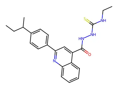 1-[[2-(4-Butan-2-ylphenyl)quinoline-4-carbonyl]amino]-3-ethylthiourea structure