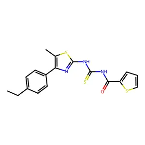 N-[4-(4-ethylphenyl)-5-methyl-1,3-thiazol-2-yl]-N'-(2-thienylcarbonyl)thiourea structure
