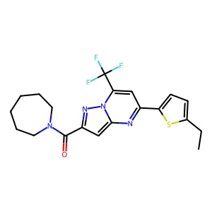 azepan-1-yl-[5-(5-ethylthiophen-2-yl)-7-(trifluoromethyl)pyrazolo[1,5-a]pyrimidin-2-yl]methanone structure