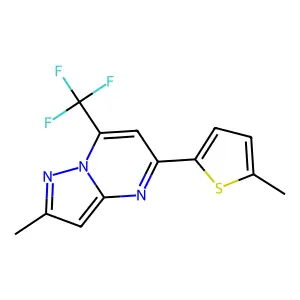 2-Methyl-5-(5-methylthiophen-2-yl)-7-(trifluoromethyl)pyrazolo[1,5-a]pyrimidine structure