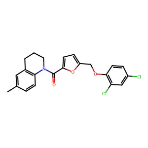 [5-[(2,4-dichlorophenoxy)methyl]furan-2-yl]-(6-methyl-3,4-dihydro-2H-quinolin-1-yl)methanone structure