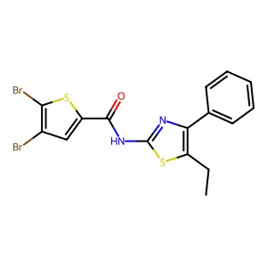 4,5-dibromo-N-(5-ethyl-4-phenyl-1,3-thiazol-2-yl)thiophene-2-carboxamide structure