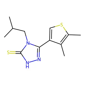 3-(4,5-dimethylthiophen-3-yl)-4-(2-methylpropyl)-1H-1,2,4-triazole-5-thione structure