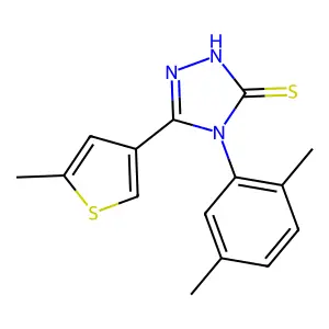 4-(2,5-dimethylphenyl)-3-(5-methylthiophen-3-yl)-1H-1,2,4-triazole-5-thione structure