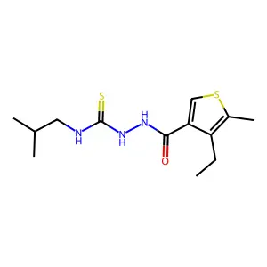 2-[(4-ethyl-5-methyl-3-thienyl)carbonyl]-N-isobutylhydrazinecarbothioamide structure