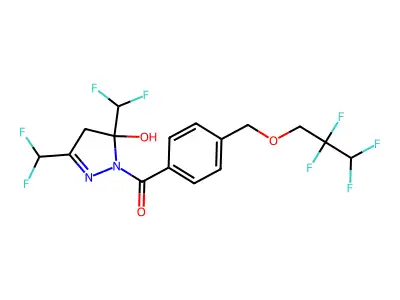 [3,5-bis(difluoromethyl)-5-hydroxy-4H-pyrazol-1-yl]-[4-(2,2,3,3-tetrafluoropropoxymethyl)phenyl]methanone structure