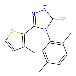 4-(2,5-dimethylphenyl)-3-(3-methylthiophen-2-yl)-1H-1,2,4-triazole-5-thione structure