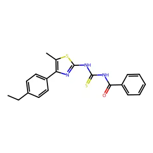 N-[[4-(4-ethylphenyl)-5-methyl-1,3-thiazol-2-yl]carbamothioyl]benzamide structure