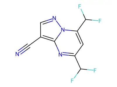 5,7-Bis(difluoromethyl)pyrazolo(1,5-a)pyrimidine-3-carbonitrile structure
