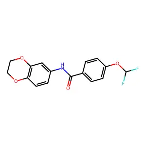 4-(difluoromethoxy)-N-(2,3-dihydro-1,4-benzodioxin-6-yl)benzamide structure