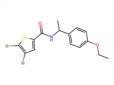 4,5-dibromo-N-[1-(4-ethoxyphenyl)ethyl]thiophene-2-carboxamide structure