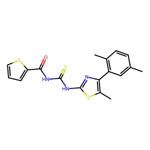 N-[[4-(2,5-dimethylphenyl)-5-methyl-1,3-thiazol-2-yl]carbamothioyl]thiophene-2-carboxamide structure