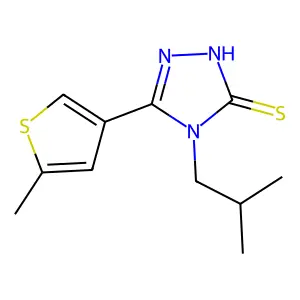 4-isobutyl-5-(5-methyl-3-thienyl)-4H-1,2,4-triazol-3-yl hydrosulfide structure