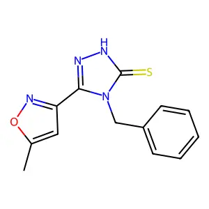 4-benzyl-3-(5-methyl-1,2-oxazol-3-yl)-1H-1,2,4-triazole-5-thione structure