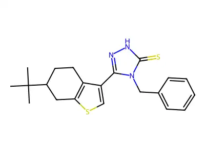4-benzyl-3-(6-tert-butyl-4,5,6,7-tetrahydro-1-benzothiophen-3-yl)-1H-1,2,4-triazole-5-thione structure
