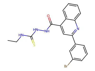 1-[[2-(3-Bromophenyl)quinoline-4-carbonyl]amino]-3-ethylthiourea structure