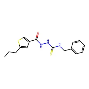 1-Benzyl-3-[(5-propylthiophene-3-carbonyl)amino]thiourea structure