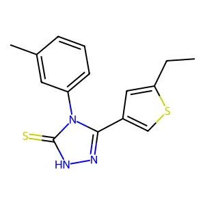 3-(5-ethylthiophen-3-yl)-4-(3-methylphenyl)-1H-1,2,4-triazole-5-thione structure