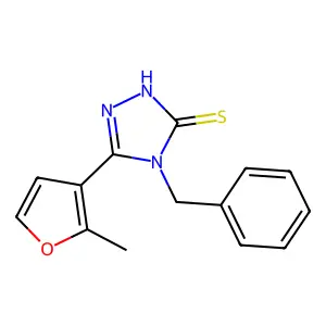 4-benzyl-5-(2-methylfuran-3-yl)-4H-1,2,4-triazole-3-thiol structure