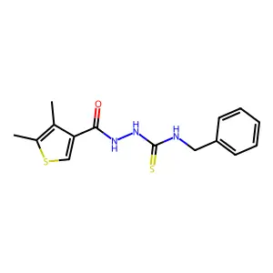 1-Benzyl-3-[(4,5-dimethylthiophene-3-carbonyl)amino]thiourea structure