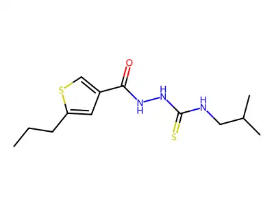 1-(2-Methylpropyl)-3-[(5-propylthiophene-3-carbonyl)amino]thiourea structure