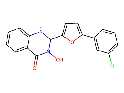 2-[5-(3-Chlorophenyl)furan-2-yl]-3-hydroxy-1,2-dihydroquinazolin-4-one structure