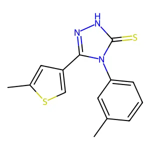 4-(3-methylphenyl)-3-(5-methylthiophen-3-yl)-1H-1,2,4-triazole-5-thione structure