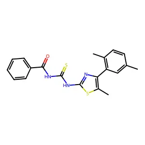 N-[[4-(2,5-dimethylphenyl)-5-methyl-1,3-thiazol-2-yl]carbamothioyl]benzamide structure
