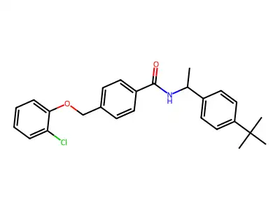 N-[1-(4-tert-butylphenyl)ethyl]-4-[(2-chlorophenoxy)methyl]benzamide structure