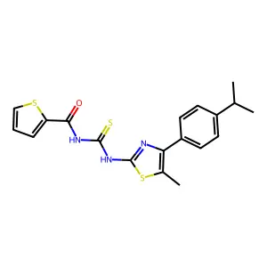 N-[4-(4-isopropylphenyl)-5-methyl-1,3-thiazol-2-yl]-N'-(2-thienylcarbonyl)thiourea structure