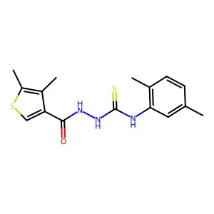 1-(2,5-Dimethylphenyl)-3-[(4,5-dimethylthiophene-3-carbonyl)amino]thiourea structure