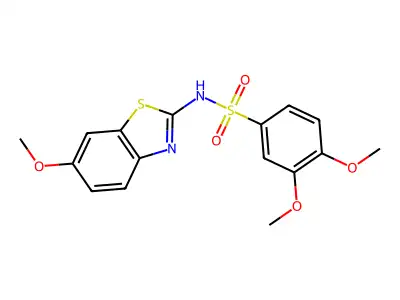 3,4-dimethoxy-N-(6-methoxy-1,3-benzothiazol-2-yl)benzenesulfonamide structure