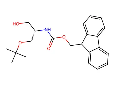 (9H-fluoren-9-yl)methyl N-[1-(tert-butoxy)-3-hydroxypropan-2-yl]carbamate structure
