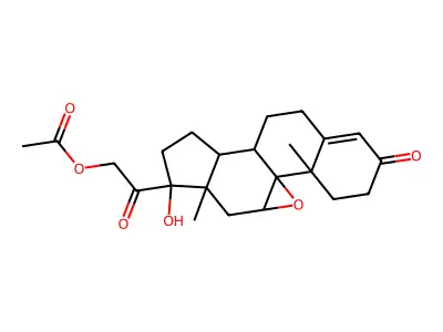 17-Hydroxy-3,20-dioxo-9,11-epoxypregn-4-en-21-yl acetate structure