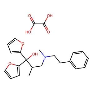 1-Propanol, 1,1-di-2-furyl-2-methyl-3-(methylphenethylamino)-, oxalate (1:1) structure