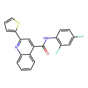 N-(2,4-difluorophenyl)-2-(2-thienyl)-4-quinolinecarboxamide structure