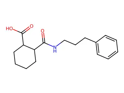 2-{[(3-Phenylpropyl)amino]carbonyl}cyclohexanecarboxylic acid structure