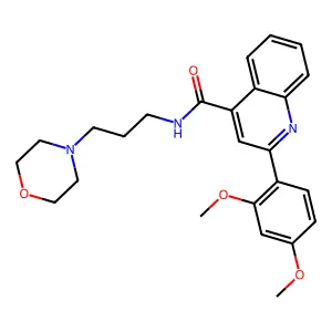 2-(2,4-dimethoxyphenyl)-N-(3-morpholin-4-ylpropyl)quinoline-4-carboxamide structure