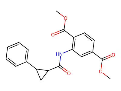 Dimethyl 2-[(2-phenylcyclopropanecarbonyl)amino]benzene-1,4-dicarboxylate structure