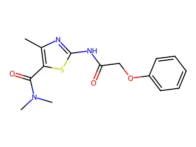 N,N,4-trimethyl-2-[(2-phenoxyacetyl)amino]-1,3-thiazole-5-carboxamide structure