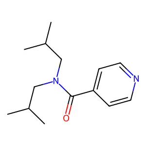 N,N-bis(2-methylpropyl)pyridine-4-carboxamide structure