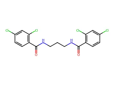 N,N'-propane-1,3-diylbis(2,4-dichlorobenzamide) structure
