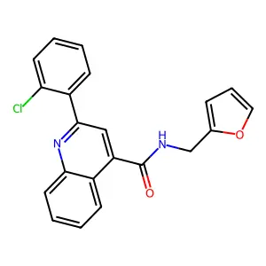 2-(2-chlorophenyl)-N-(furan-2-ylmethyl)quinoline-4-carboxamide structure