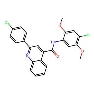 N-(4-chloro-2,5-dimethoxyphenyl)-2-(4-chlorophenyl)-4-quinolinecarboxamide structure