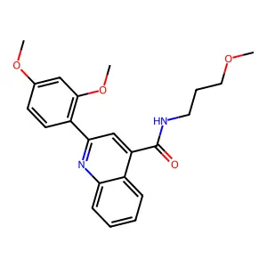 2-(2,4-dimethoxyphenyl)-N-(3-methoxypropyl)quinoline-4-carboxamide structure