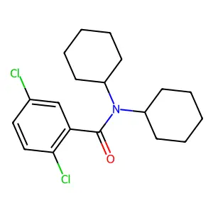 2,5-dichloro-N,N-dicyclohexylbenzamide structure
