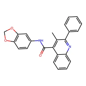 N-(1,3-benzodioxol-5-yl)-3-methyl-2-phenylquinoline-4-carboxamide structure