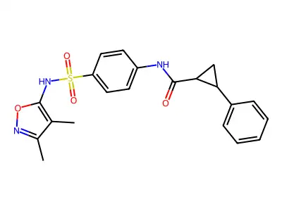 N-[4-[(3,4-dimethyl-1,2-oxazol-5-yl)sulfamoyl]phenyl]-2-phenylcyclopropane-1-carboxamide structure