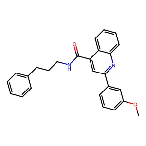 2-(3-methoxyphenyl)-N-(3-phenylpropyl)quinoline-4-carboxamide structure