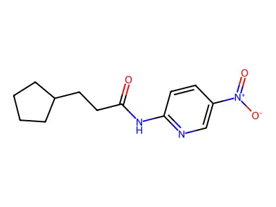 3-cyclopentyl-N-(5-nitropyridin-2-yl)propanamide structure